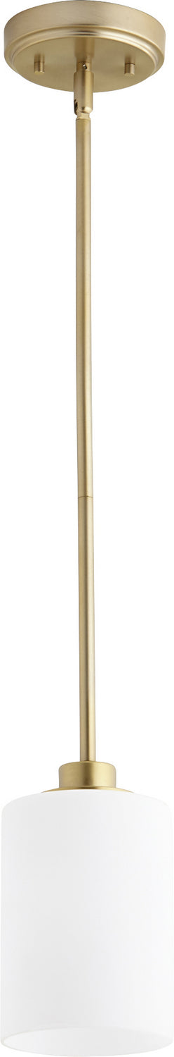 Quorum 3207-80 One Light Pendant, Aged Brass