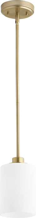 Quorum 3207-80 One Light Pendant, Aged Brass