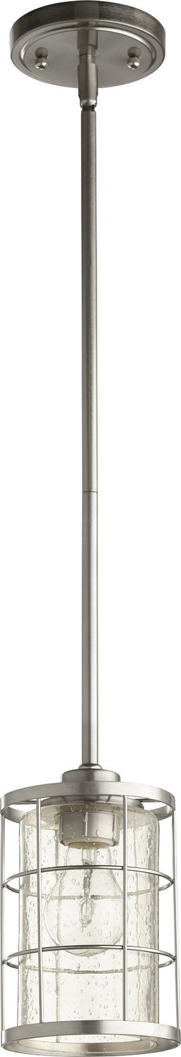 Quorum 3364-65 One Light Pendant, Satin Nickel