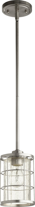 Quorum 3364-65 One Light Pendant, Satin Nickel