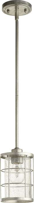 Quorum 3364-7 One Light Pendant, Tumbled Steel