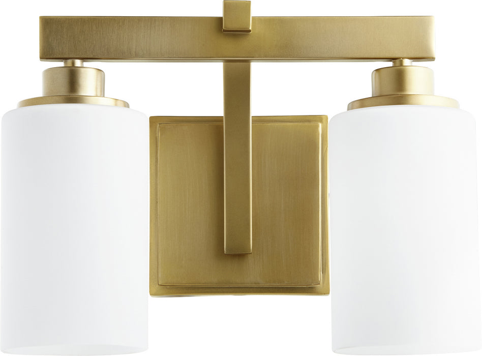 Quorum 5207-2-80 Two Light Vanity, Aged Brass