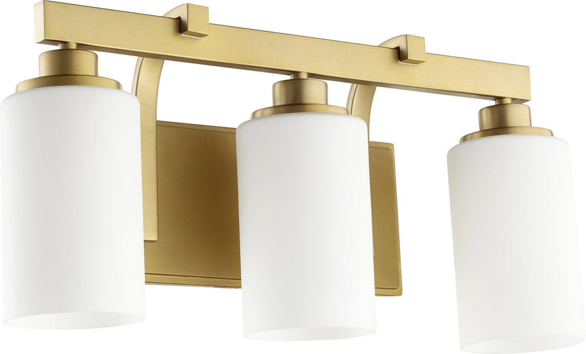 Quorum 5207-3-80 Three Light Vanity, Aged Brass