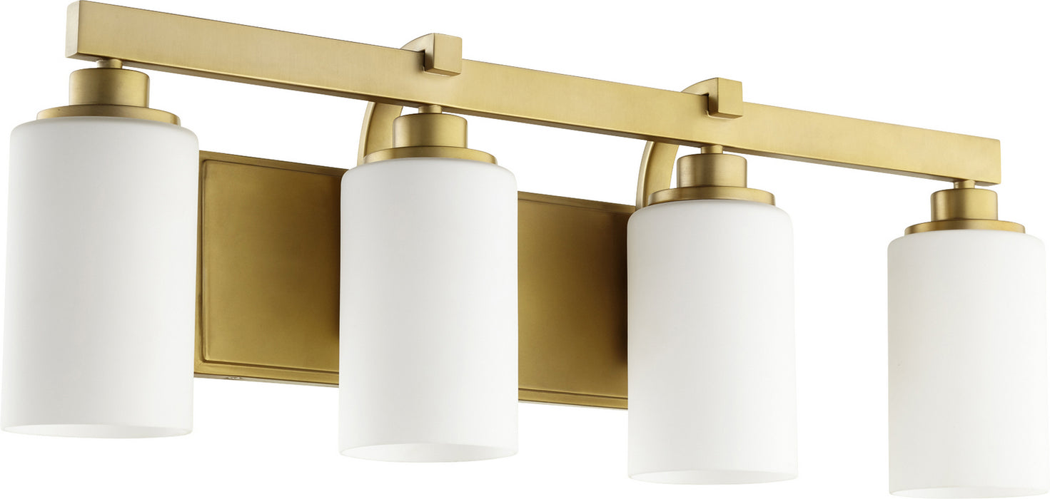 Quorum 5207-4-80 Four Light Vanity, Aged Brass