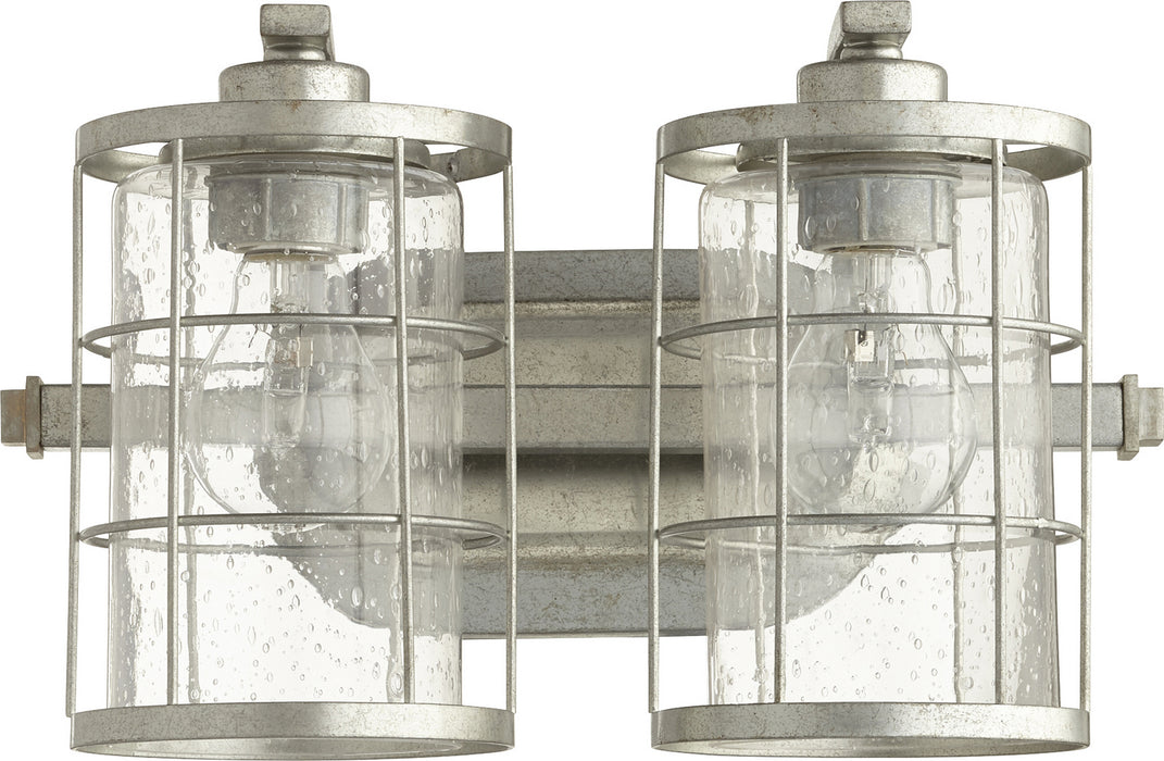 Quorum 5364-2-7 Two Light Vanity, Tumbled Steel