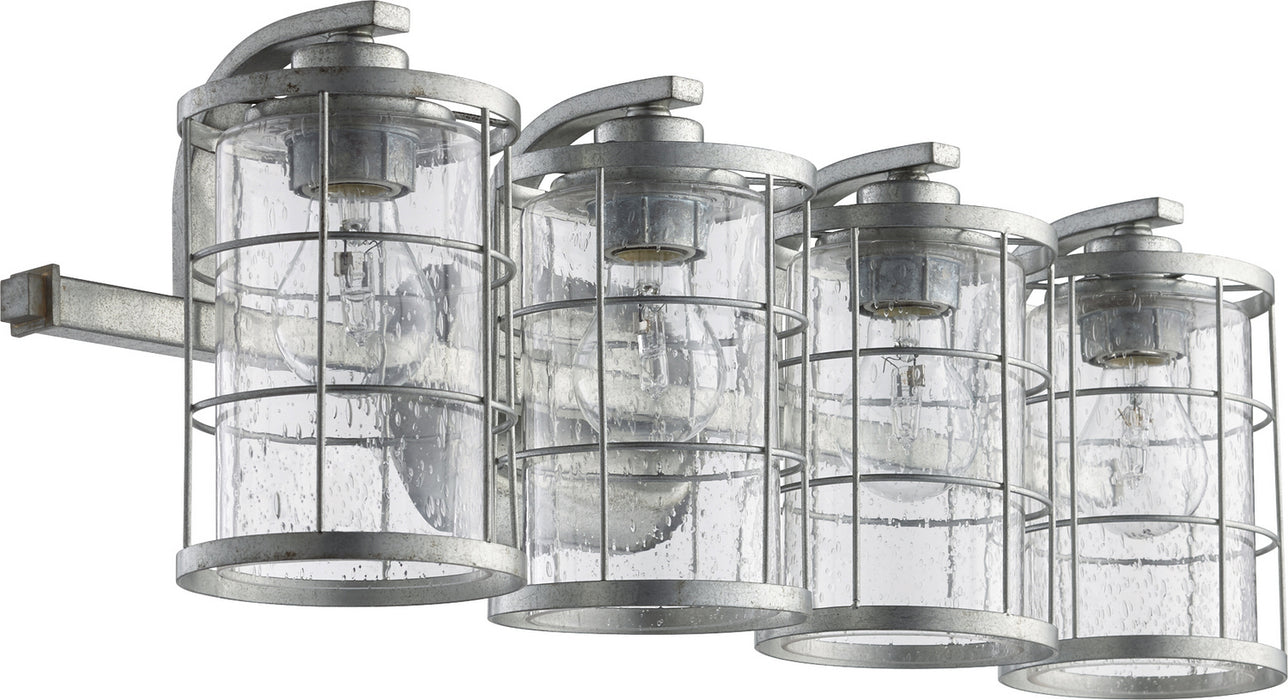 Quorum 5364-4-7 Four Light Vanity, Tumbled Steel