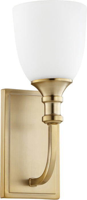 Quorum 5411-1-80 One Light Wall Mount, Aged Brass