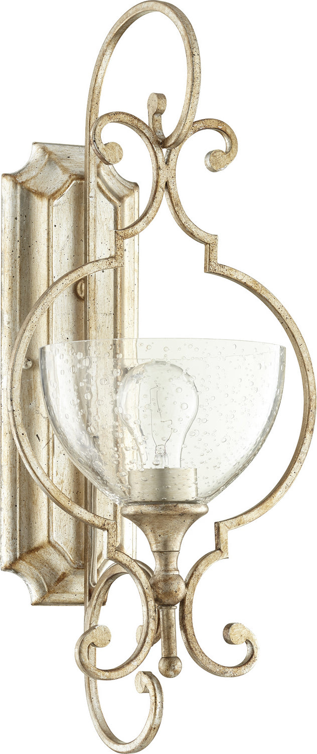 Quorum 5414-1-60 One Light Wall Mount, Aged Silver Leaf