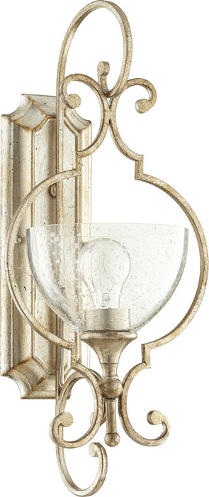 Quorum 5414-1-60 One Light Wall Mount, Aged Silver Leaf