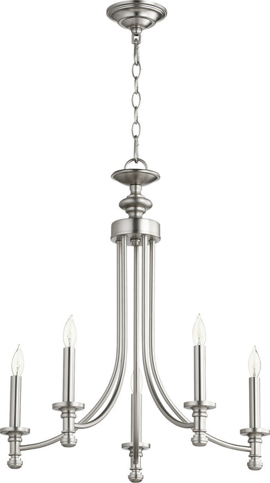 Quorum 6022-5-65 Five Light Chandelier, Satin Nickel