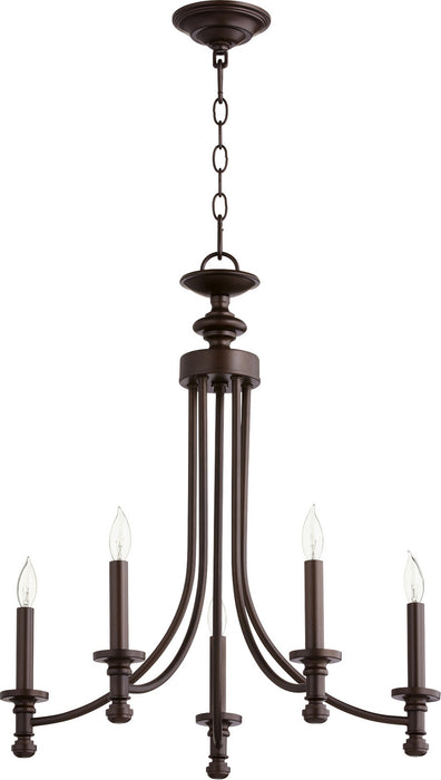 Quorum 6022-5-86 Five Light Chandelier, Oiled Bronze