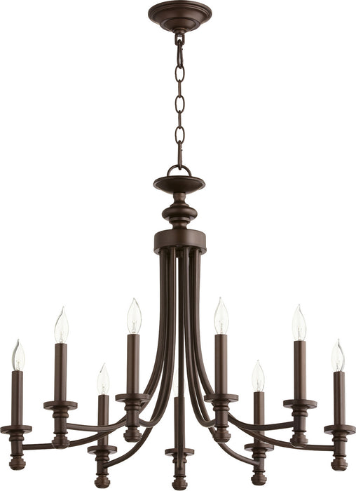 Quorum 6022-9-86 Nine Light Chandelier, Oiled Bronze