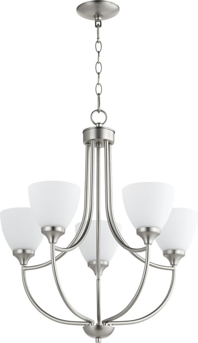 Quorum 6059-5-65 Five Light Chandelier, Satin Nickel
