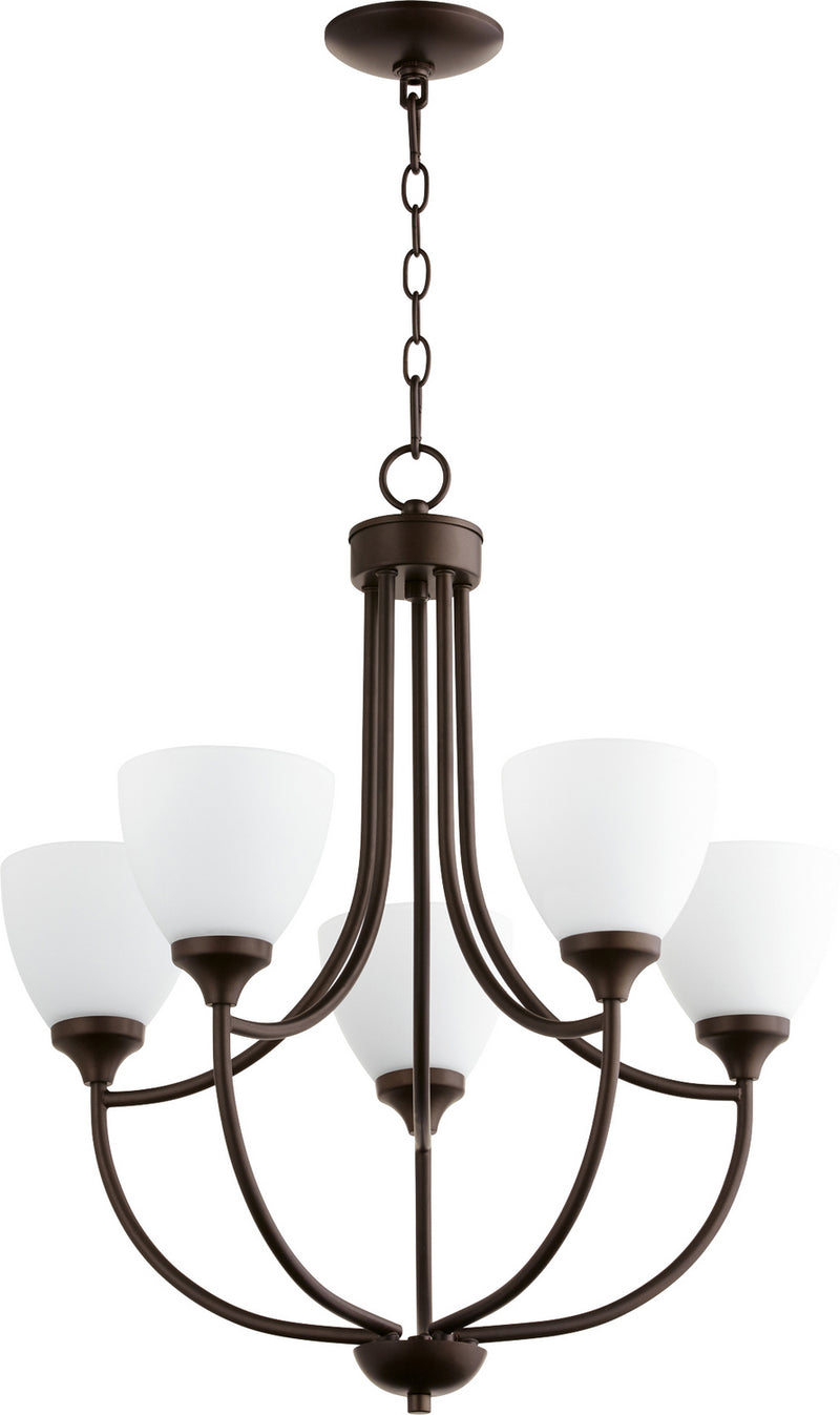 Quorum 6059-5-86 Five Light Chandelier, Oiled Bronze