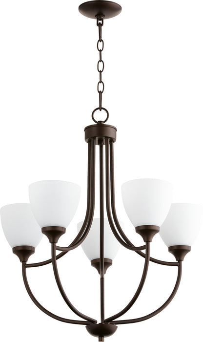 Quorum 6059-5-86 Five Light Chandelier, Oiled Bronze