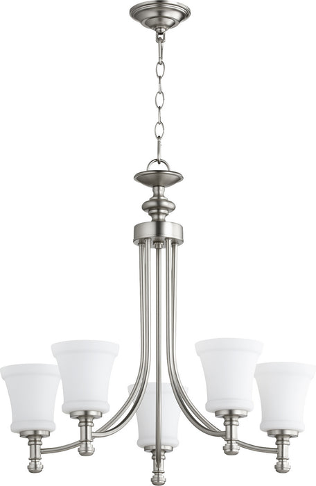 Quorum 6122-5-65 Five Light Chandelier, Satin Nickel
