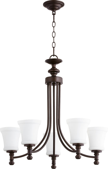 Quorum 6122-5-86 Five Light Chandelier, Oiled Bronze