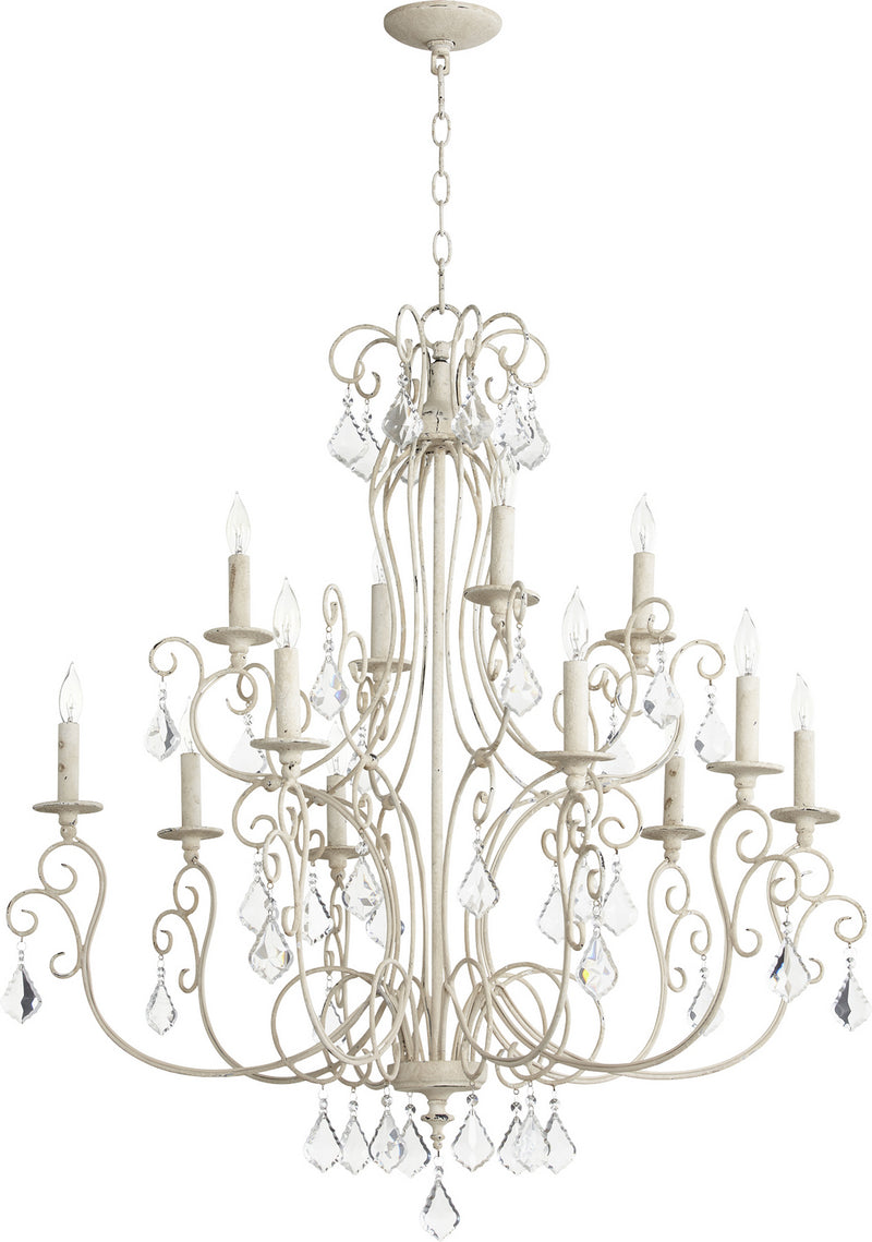 Quorum 6205-12-70 12 Light Chandelier, Persian White
