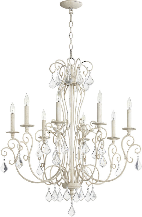 Quorum 6205-8-70 Eight Light Chandelier, Persian White