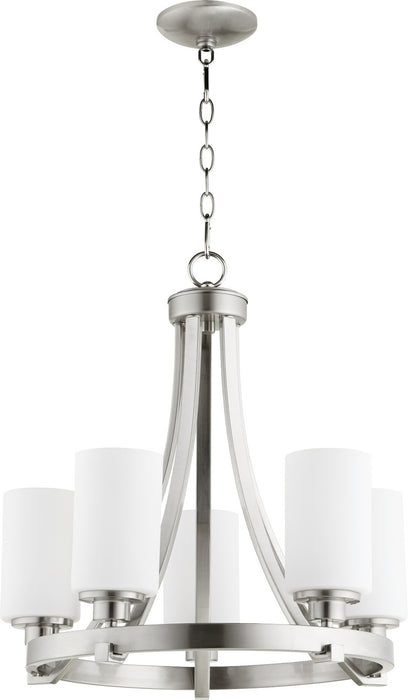 Quorum 6207-5-65 Five Light Chandelier, Satin Nickel