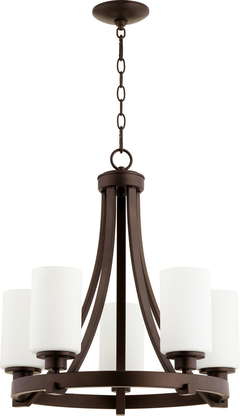 Quorum 6207-5-86 Five Light Chandelier, Oiled Bronze