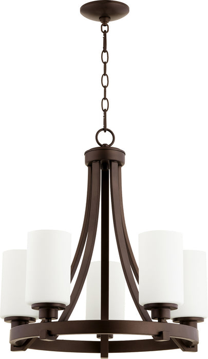 Quorum 6207-5-86 Five Light Chandelier, Oiled Bronze