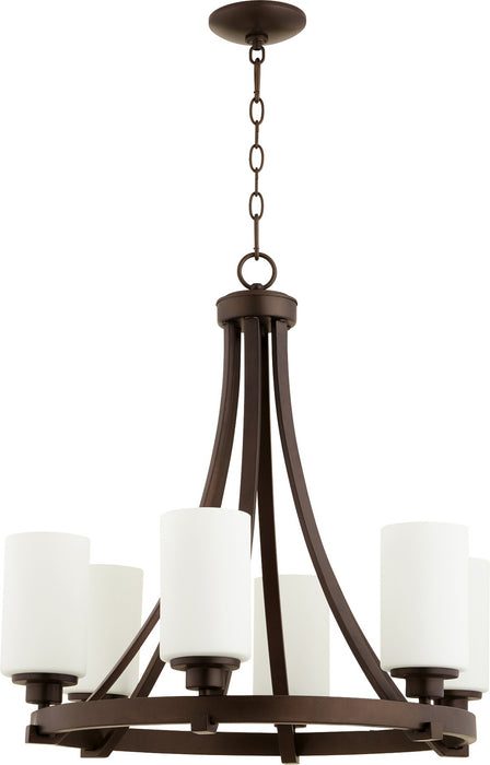 Quorum 6207-6-86 Six Light Chandelier, Oiled Bronze