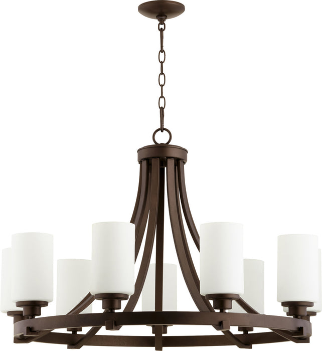 Quorum 6207-9-86 Nine Light Chandelier, Oiled Bronze