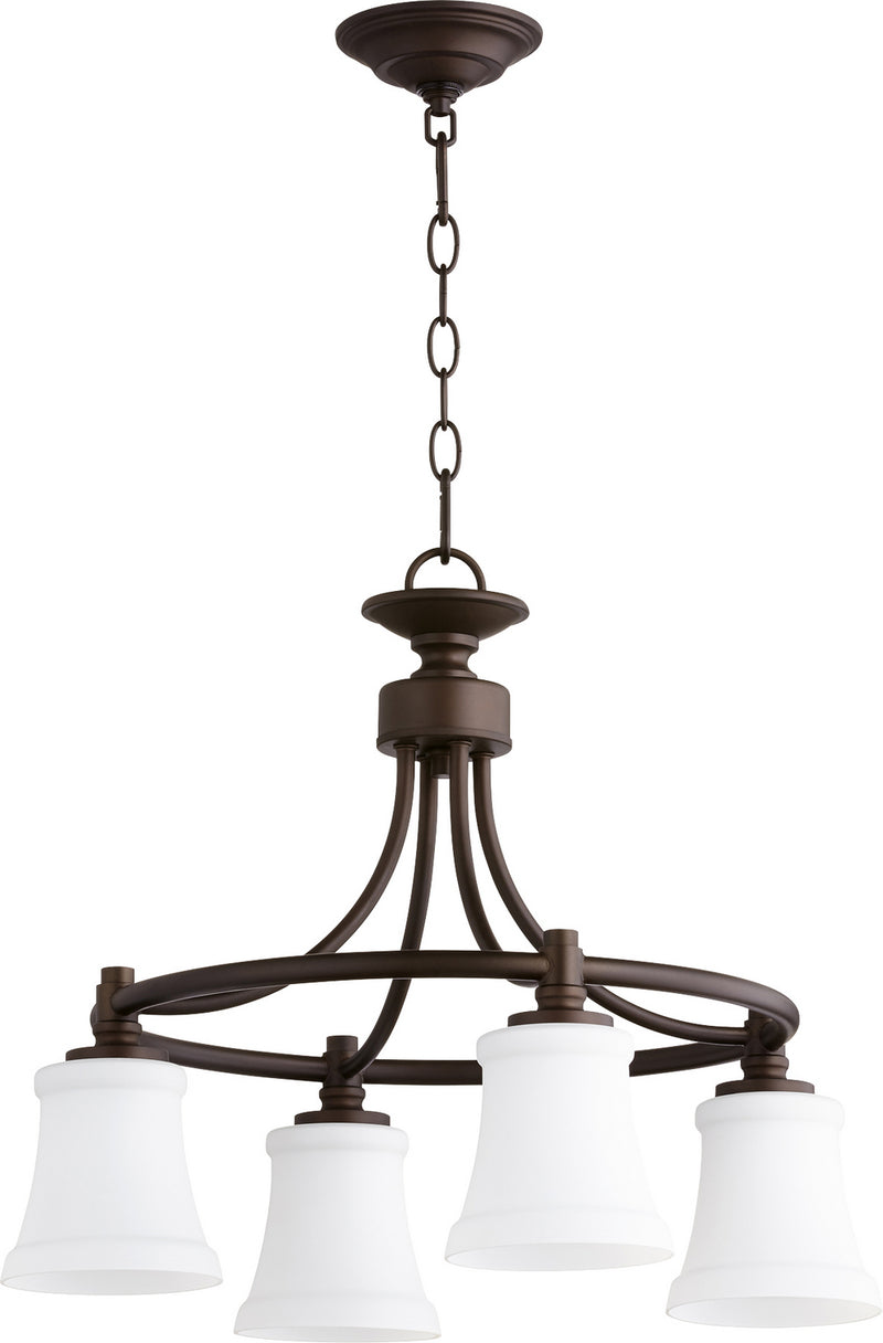 Quorum 6422-4-86 Four Light Chandelier, Oiled Bronze