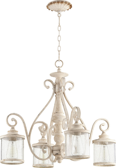 Quorum 6473-4-70 Four Light Chandelier, Persian White