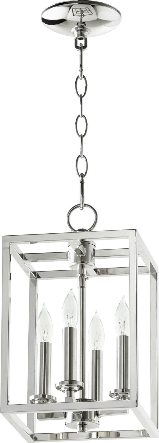Quorum 6731-4-162 Four Light Entry Pendant, Polished Nickel