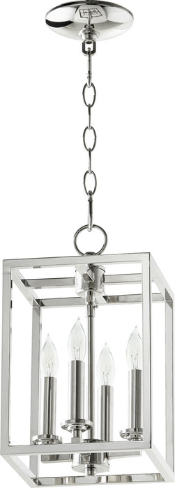 Quorum 6731-4-162 Four Light Entry Pendant, Polished Nickel