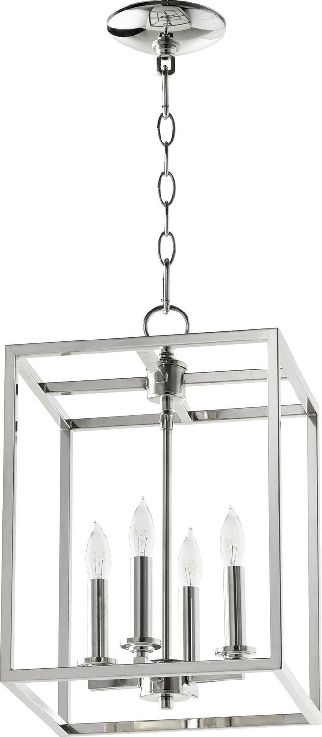 Quorum 6731-4-62 Four Light Entry Pendant, Polished Nickel
