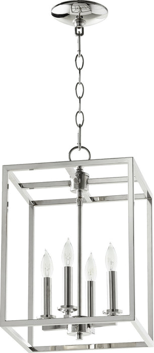 Quorum 6731-4-62 Four Light Entry Pendant, Polished Nickel