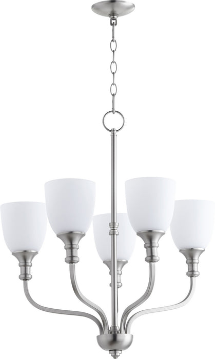 Quorum 6811-5-65 Five Light Chandelier, Satin Nickel