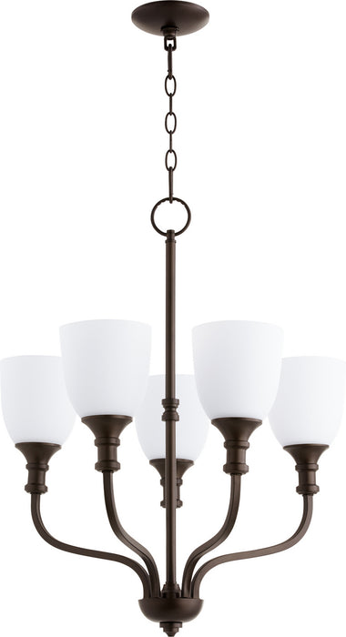 Quorum 6811-5-86 Five Light Chandelier, Oiled Bronze