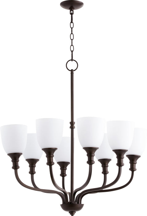 Quorum 6811-8-86 Eight Light Chandelier, Oiled Bronze