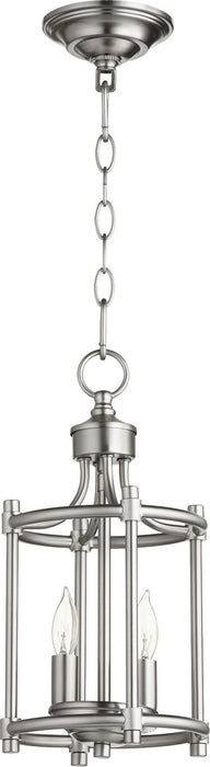 Quorum 6822-2-65 Two Light Entry Pendant, Satin Nickel