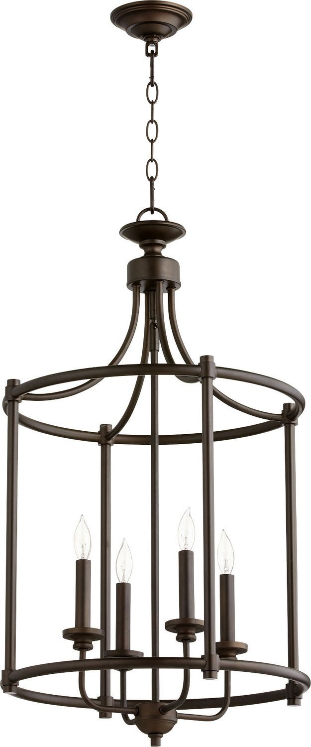 Quorum 6822-4-86 Four Light Entry Pendant, Oiled Bronze