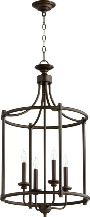Quorum 6822-4-86 Four Light Entry Pendant, Oiled Bronze