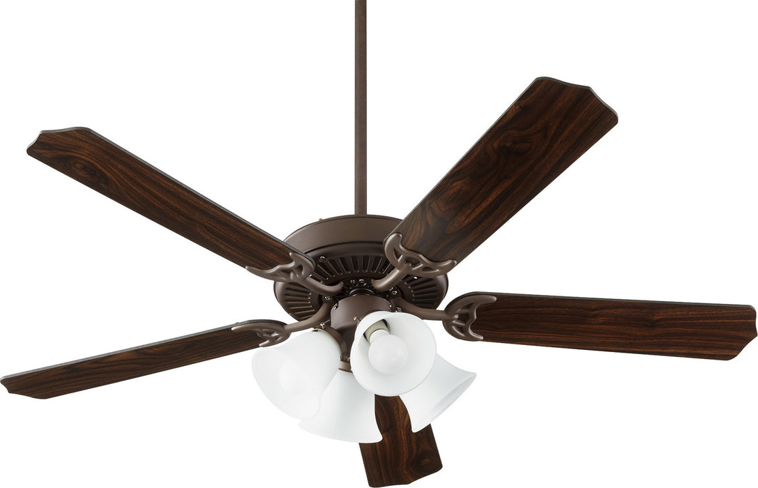 Quorum 7525-086 52" Ceiling Fan, Oiled Bronze w/ Satin Opal