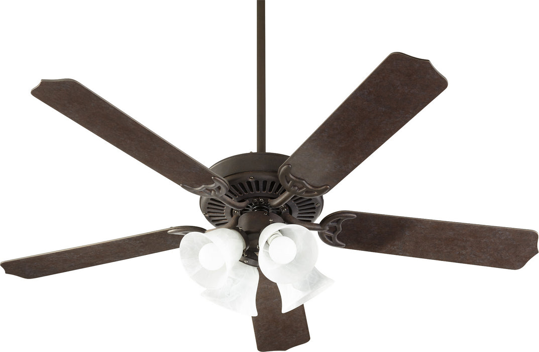 Quorum 7525-144 52" Ceiling Fan, Toasted Sienna w/ Faux Alabaster