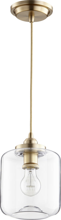 Quorum 845-80 One Light Pendant, Aged Brass
