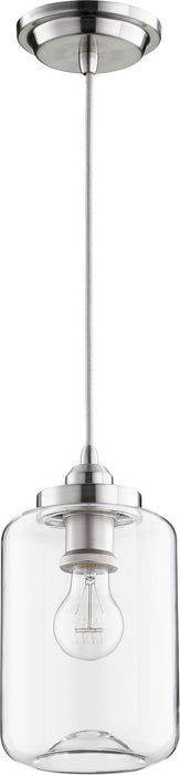 Quorum 846-65 One Light Pendant, Satin Nickel