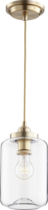 Quorum 846-80 One Light Pendant, Aged Brass