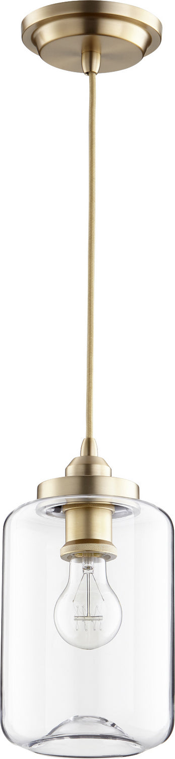 Quorum 846-80 One Light Pendant, Aged Brass