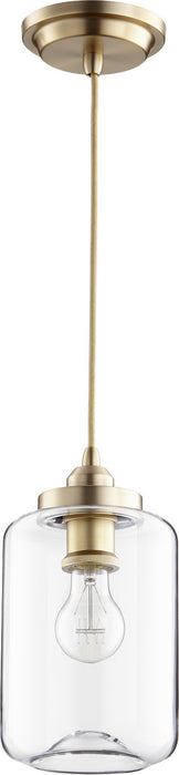Quorum 846-80 One Light Pendant, Aged Brass