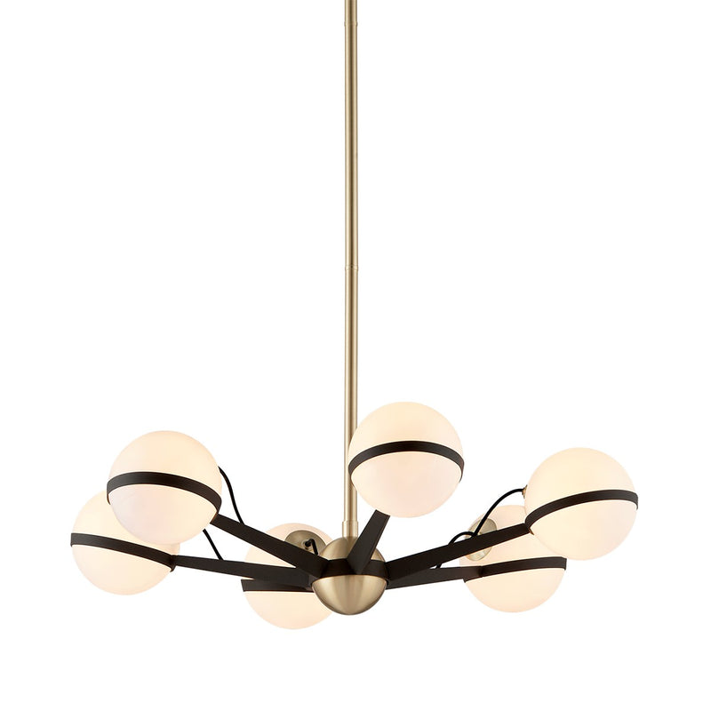 Troy Lighting F5303-TBZ/BBA Six Light Chandelier, Textured Bronze Brushed Brass