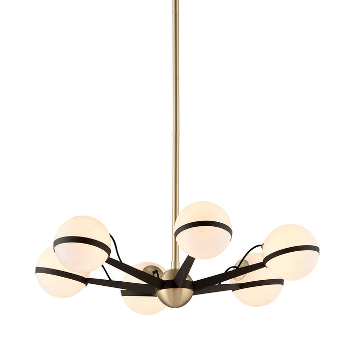 Troy Lighting F5303-TBZ/BBA Six Light Chandelier, Textured Bronze Brushed Brass