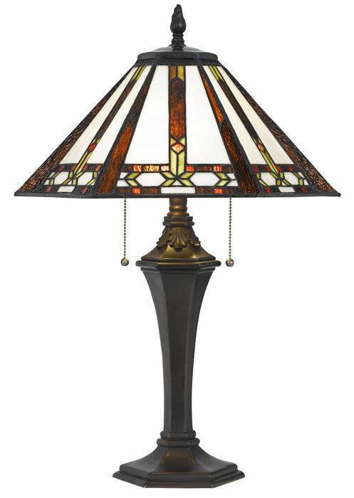 Cal Lighting BO-2717TB Two Light Table Lamp, Tiffany